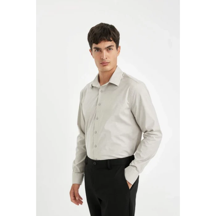 D3375 Modern Fit Poplin Uzun Kollu Gömlek
