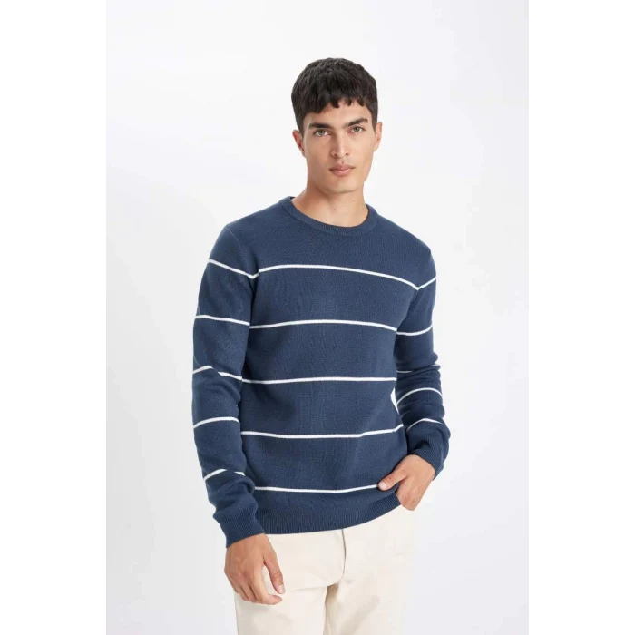 D3588 Standart Fit Bisiklet Yaka Kazak