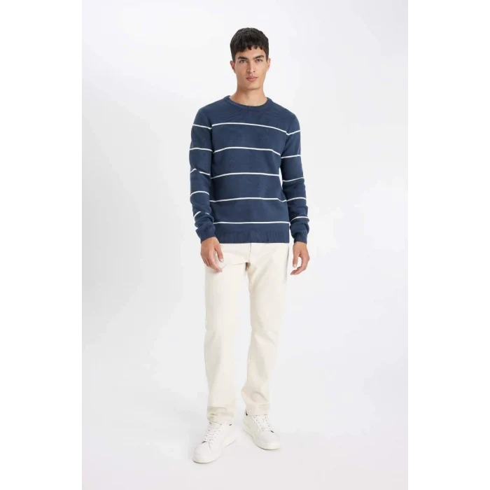 D3588 Standart Fit Bisiklet Yaka Kazak