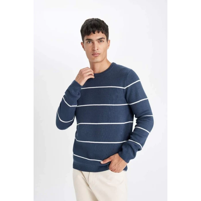 D3588 Standart Fit Bisiklet Yaka Kazak