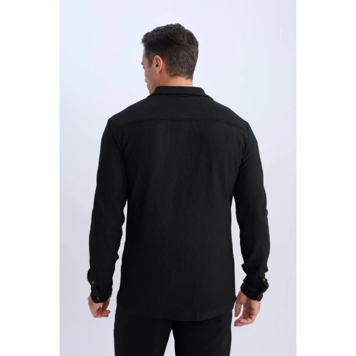 D3692 Modern Fit Polo Yaka Uzun Kollu Gömlek