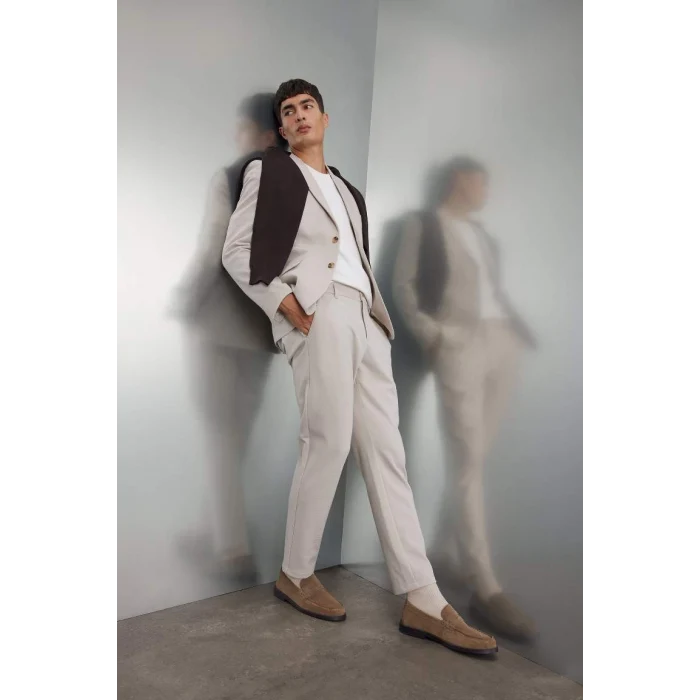 D3695 Basic Düz Cepli Jogger Düz Paça Pantolon