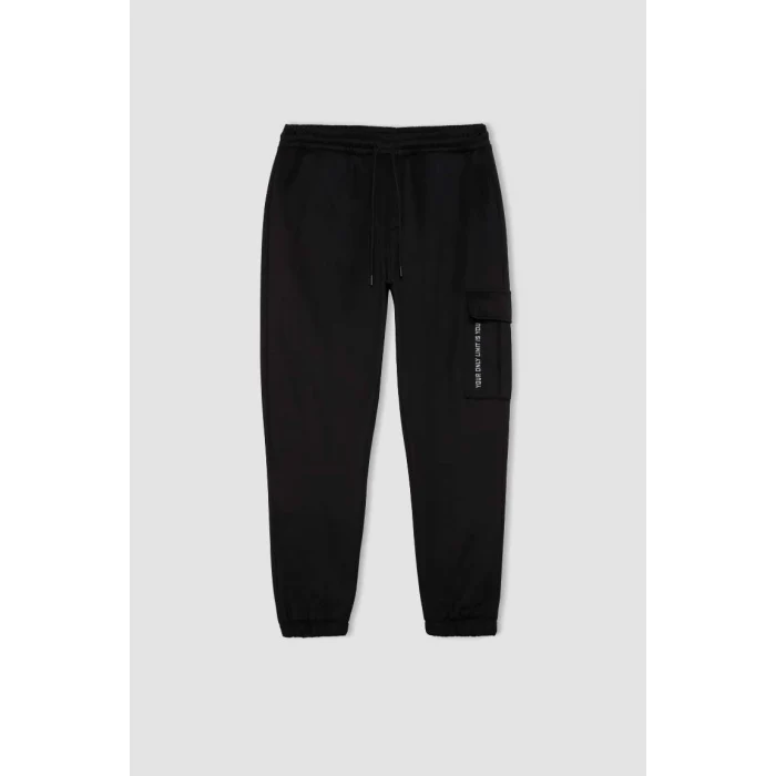 D3741 DeFactoFit Sporcu Jogger Standart Fit Beli Bağcıklı Üç Cepli Eşoftman altı