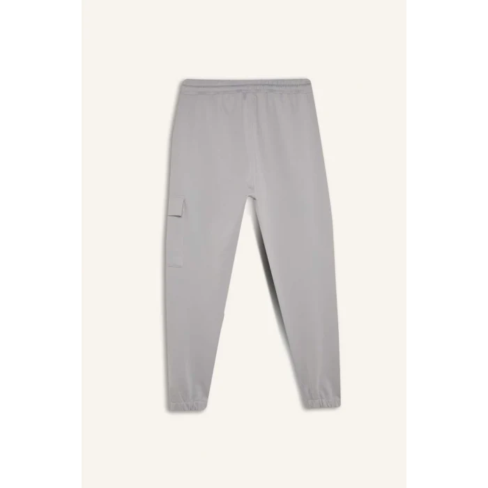 D3741 DeFactoFit Sporcu Jogger Standart Fit Üç Cepli Beli Bağcıklı Lastikli Paça Eşofman Altı