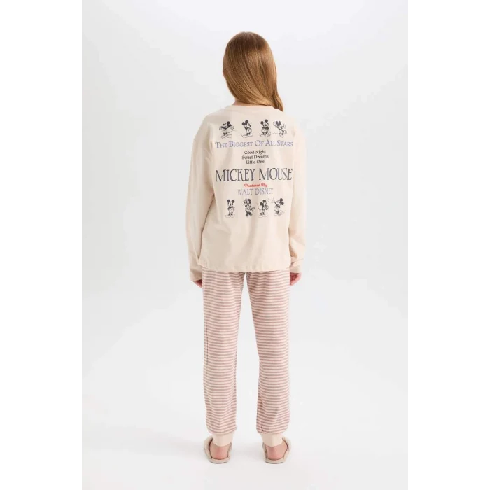 D3748 Disney Mickey & Minnie Uzun Kolu Üst Beli Lastikli Alt Pijama Takım