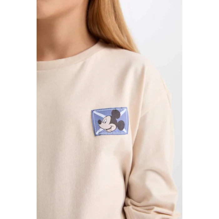 D3748 Disney Mickey & Minnie Uzun Kolu Üst Beli Lastikli Alt Pijama Takım