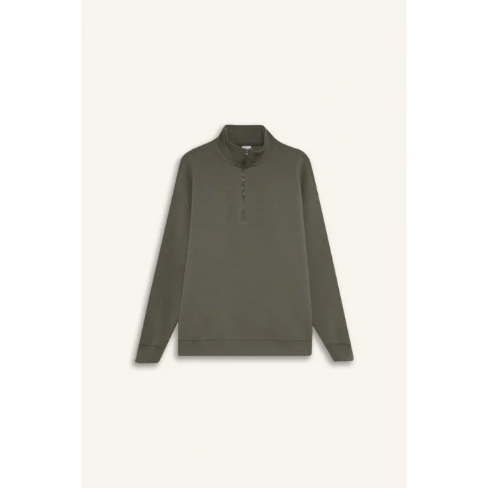 D3796 DeFactoFit Oversize Geniş Kalıp Dik Yaka Sporcu Sweatshirt