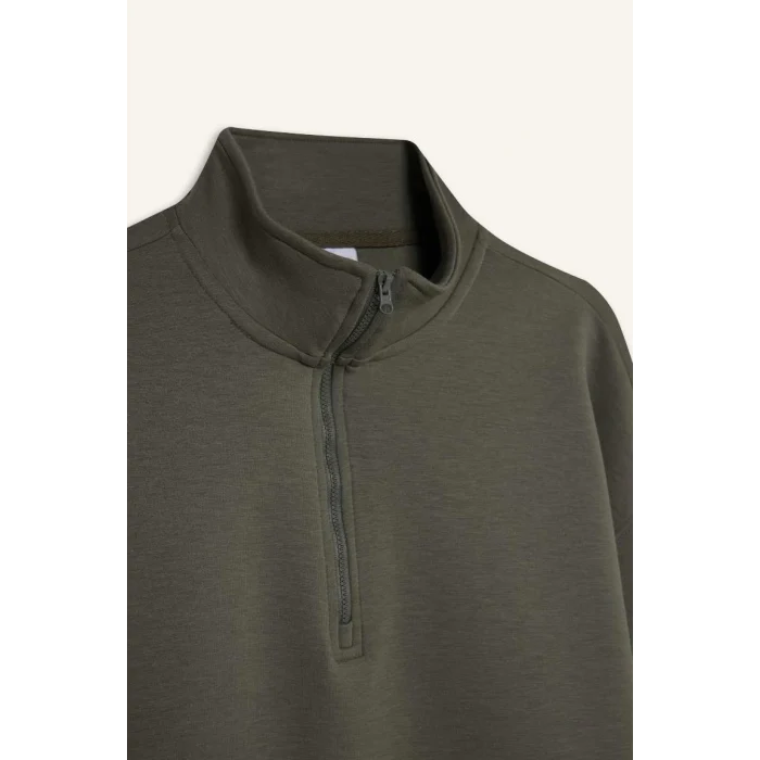 D3796 DeFactoFit Oversize Geniş Kalıp Dik Yaka Sporcu Sweatshirt