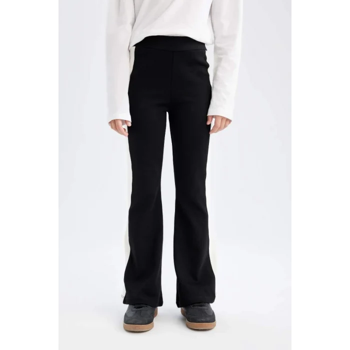 D3888 Standart Boy İspanyol Paça Basic Düz Tayt