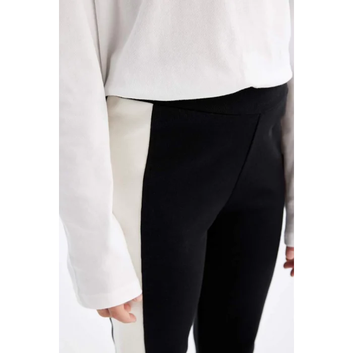 D3888 Standart Boy İspanyol Paça Basic Düz Tayt