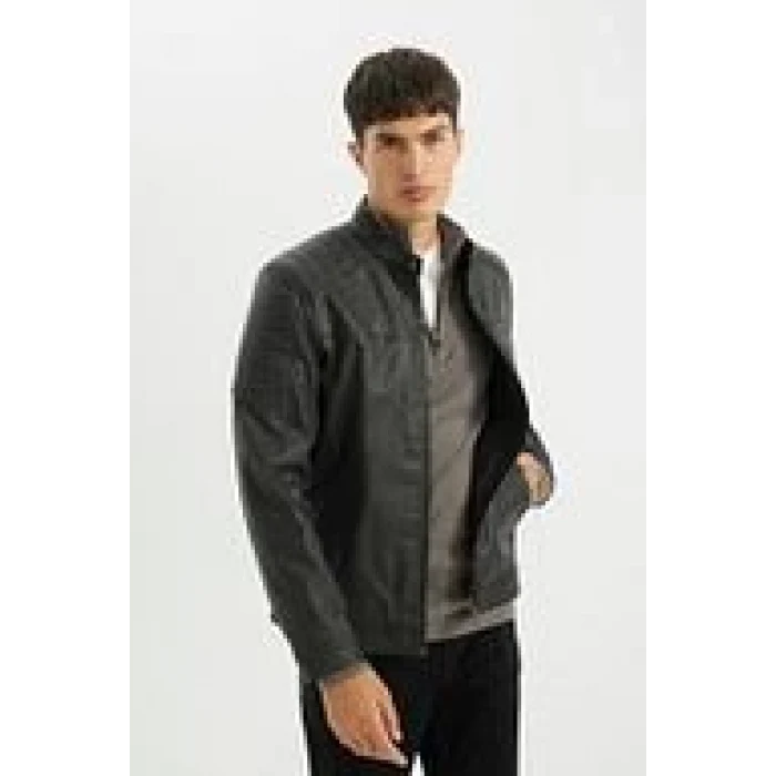 D4918 Cepli Mevsimlik Suni Deri Mont Ceket