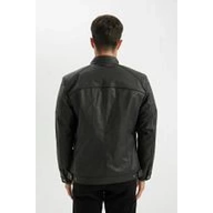 D4918 Cepli Mevsimlik Suni Deri Mont Ceket