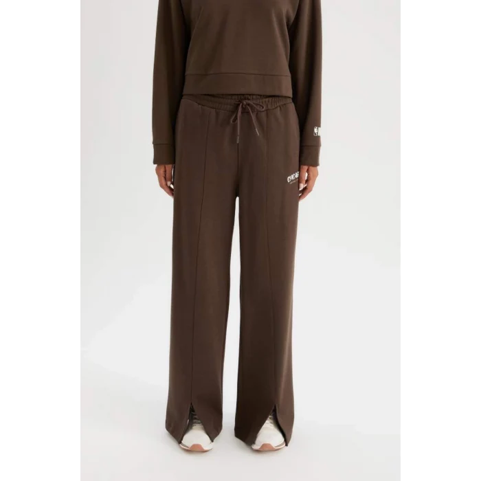 D4989 DeFactoFit Wide Leg Geniş Paça Cepli Standart Boy Kalın Kumaş Eşofman Altı