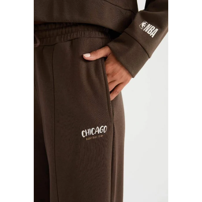 D4989 DeFactoFit Wide Leg Geniş Paça Cepli Standart Boy Kalın Kumaş Eşofman Altı