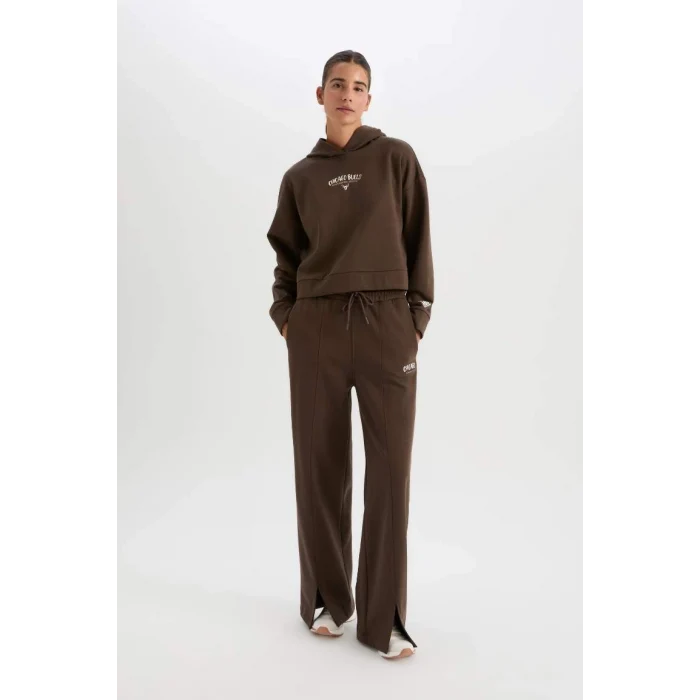 D4989 DeFactoFit Wide Leg Geniş Paça Cepli Standart Boy Kalın Kumaş Eşofman Altı