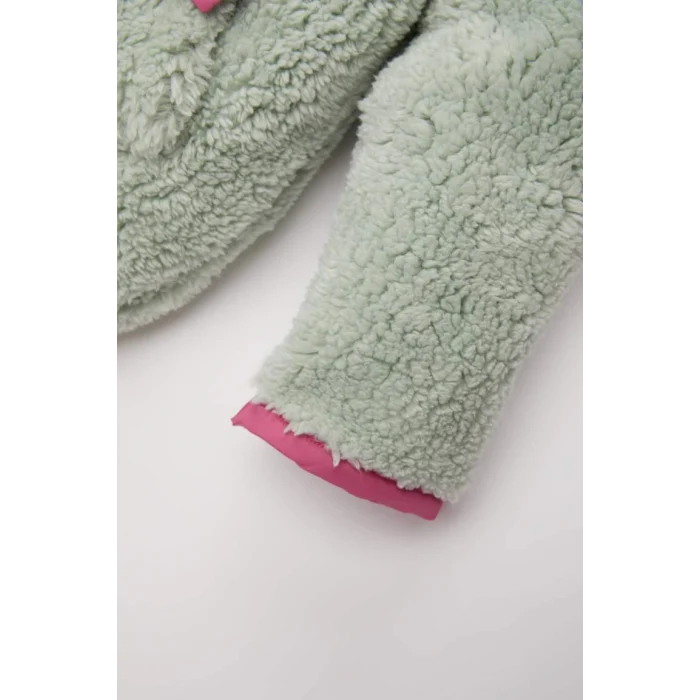 D4993 Dik Yaka Fermuarlı Welsoft Pelüş Sweatshirt