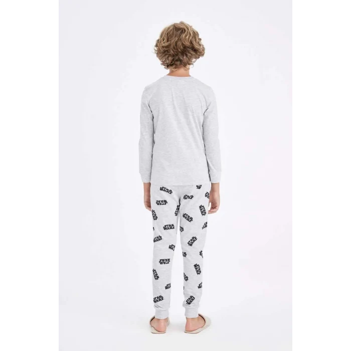 D5094 Erkek Çocuk Star Wars Uzun Kollu Üst Uzun Alt Pijama Takımı