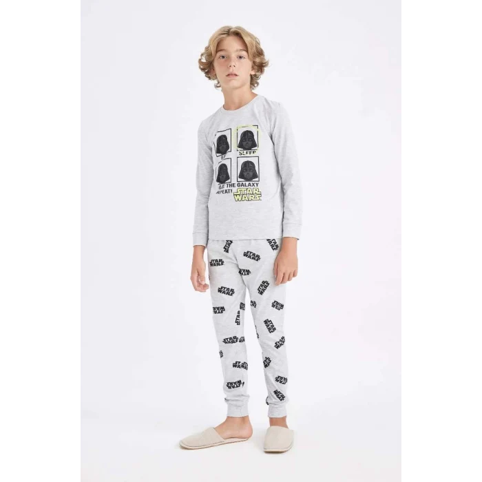 D5094 Erkek Çocuk Star Wars Uzun Kollu Üst Uzun Alt Pijama Takımı