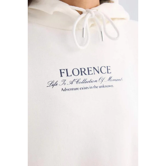 D5292 Oversize Fit Baskılı Kalın Sweat Shirt