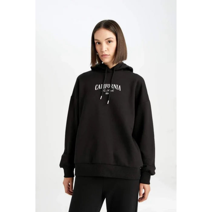 D5293 Oversize Fit Baskılı Kalın Sweat Shirt