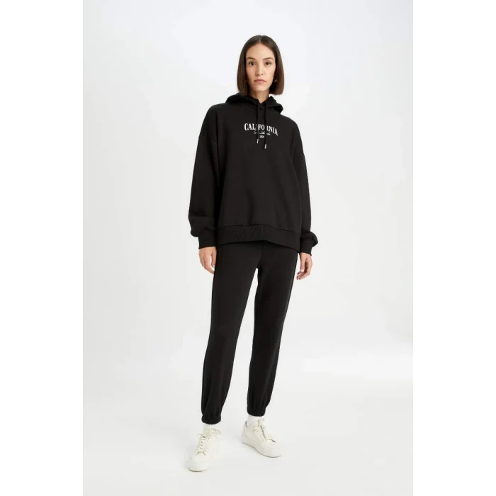 D5293 Oversize Fit Baskılı Kalın Sweat Shirt