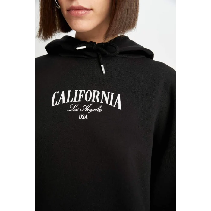 D5293 Oversize Fit Baskılı Kalın Sweat Shirt