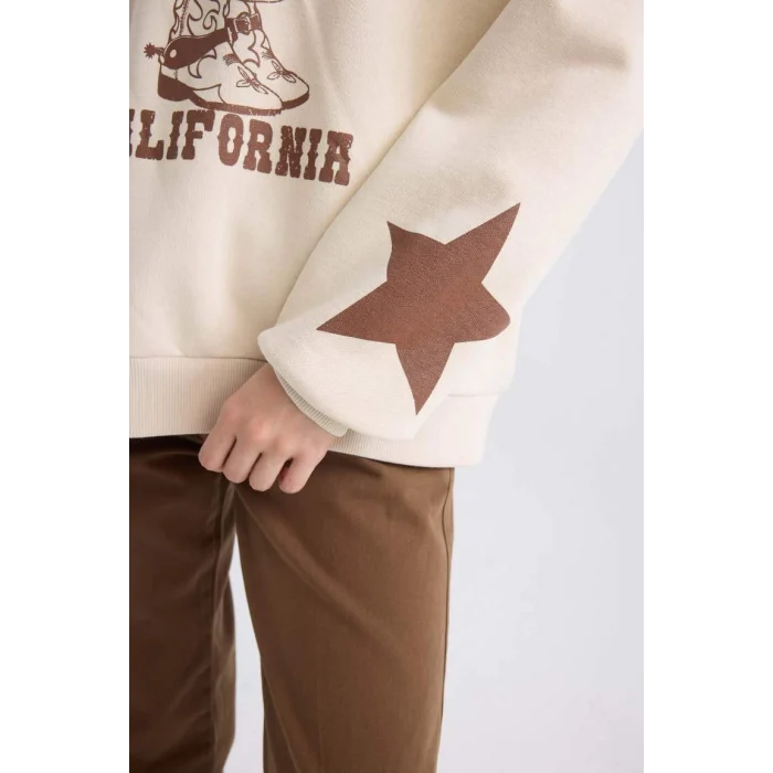 D5306 Coool Oversize Fit Baskılı Sweatshirt