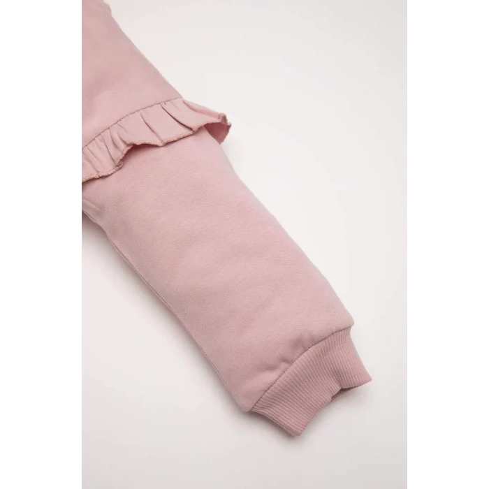 D5417 Kız Bebek Çiçekli Sweatshirt Tayt 2li Takım