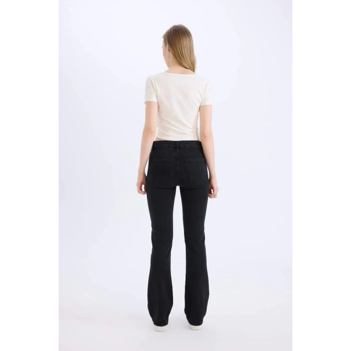 D5529 Yüksek Bel Uzun Jean Pantolon