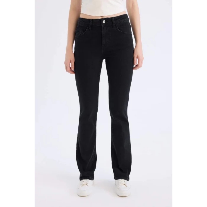 D5529 Yüksek Bel Uzun Jean Pantolon