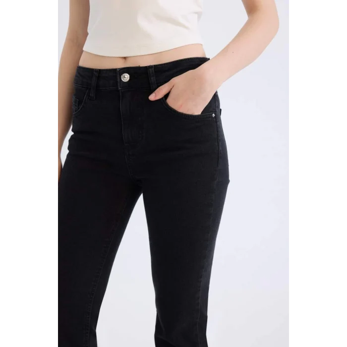 D5529 Yüksek Bel Uzun Jean Pantolon