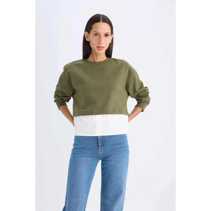 D5620 Relax Fit Bisiklet Yaka Sweatshir