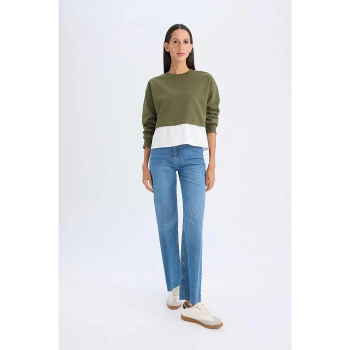 D5620 Relax Fit Bisiklet Yaka Sweatshir