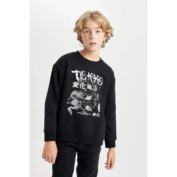 D5680 Oversize Fit Baskılı Sweatshirt