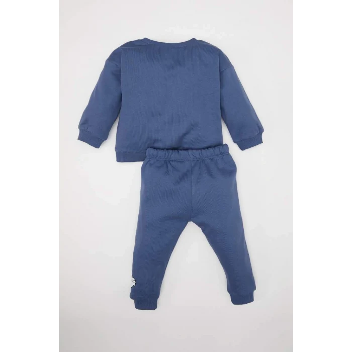 D5934 2li Takım Looney Tunes Bisiklet Yaka Sweatshirt Beli Lastikli Eşofman Altı