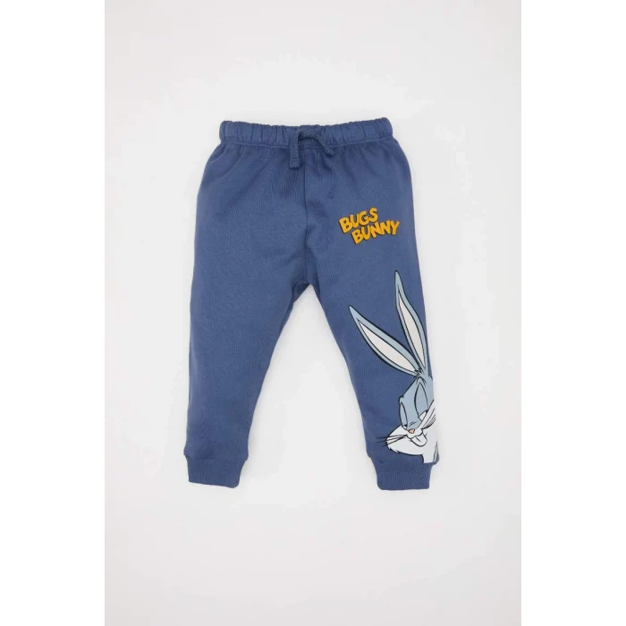 D5934 2li Takım Looney Tunes Bisiklet Yaka Sweatshirt Beli Lastikli Eşofman Altı