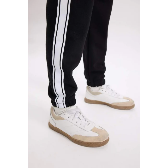 D6567 Beli Paçası Lastikli Baskılı Jogger Eşofman Altı