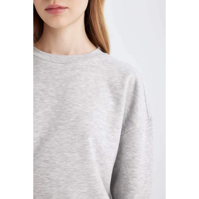 D6645 Basic Kalın Kumaş Basic Sweatshirt
