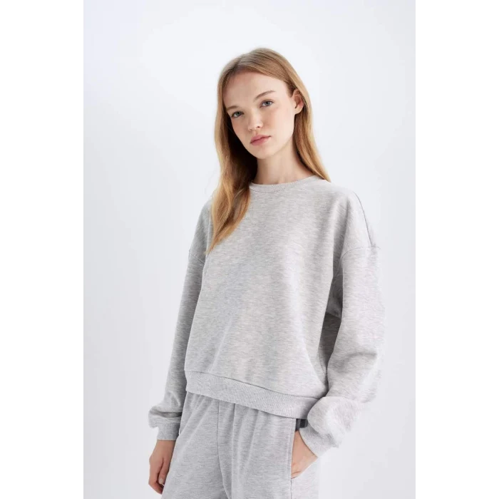 D6645 Basic Kalın Kumaş Basic Sweatshirt