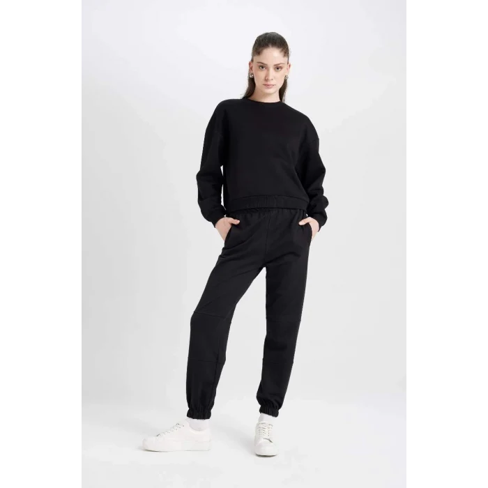 D6645 Basic Kalın Kumaş Basic Sweatshirt