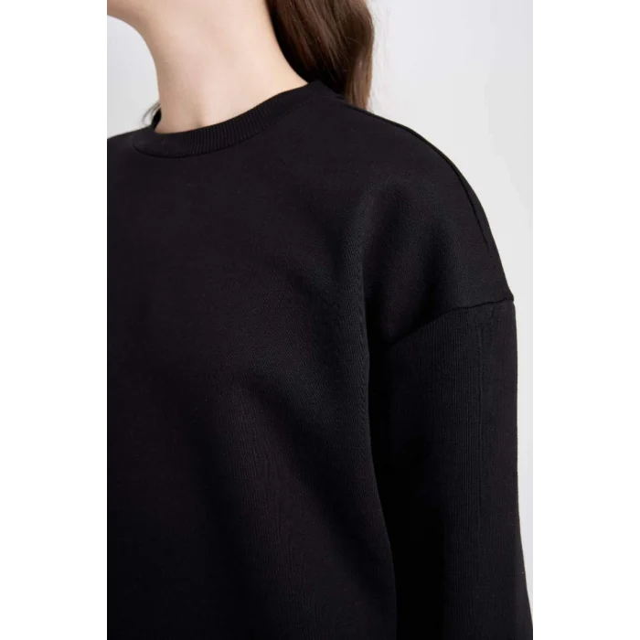 D6645 Basic Kalın Kumaş Basic Sweatshirt