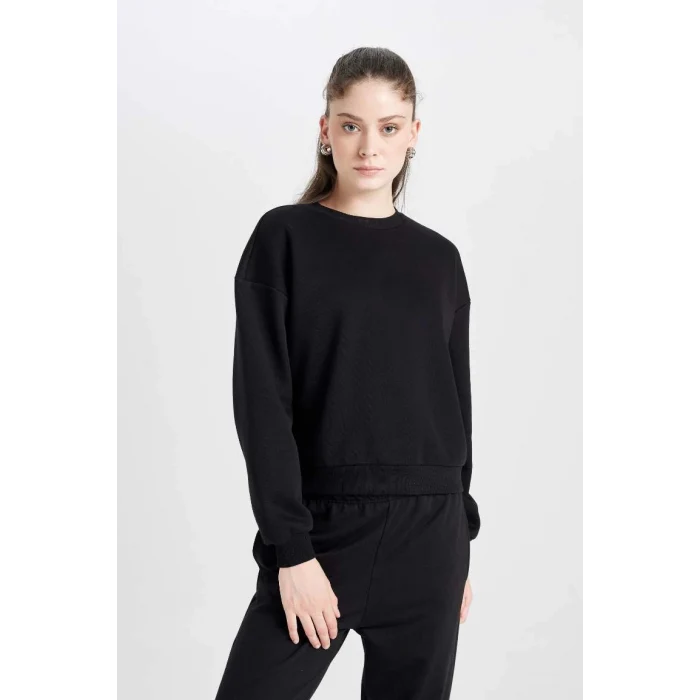 D6645 Basic Kalın Kumaş Basic Sweatshirt