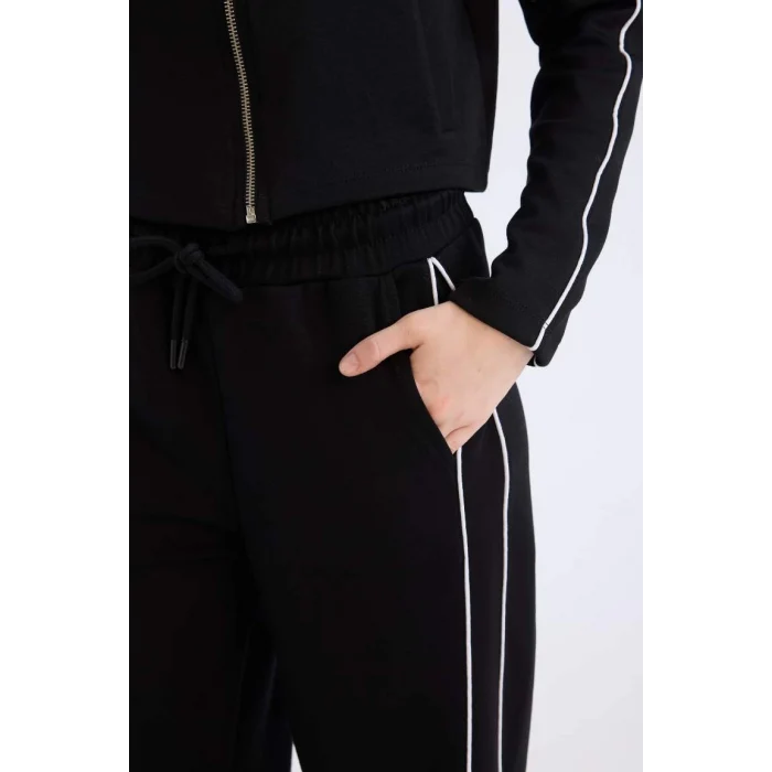 D6668 Straight Fit Cepli Düz Paça Uzun Boy Modal Eşofman Altı