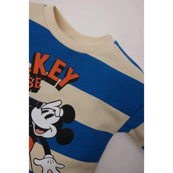 D6857 2li Takım Disney Mickey & Minnie Bisiklet Yaka Sweatshirt Eşofman Altı