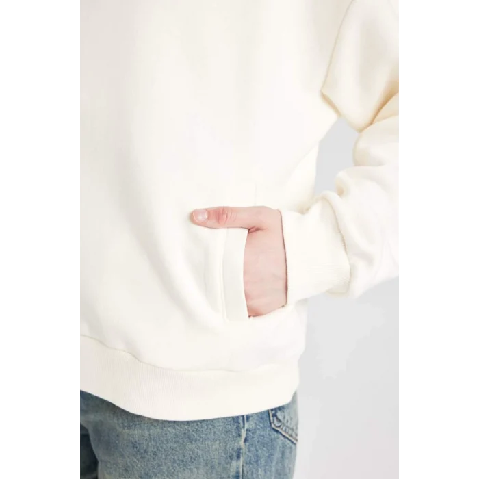 D7206 Oversize Fit Yarım Fermuarlı Sweatshirt