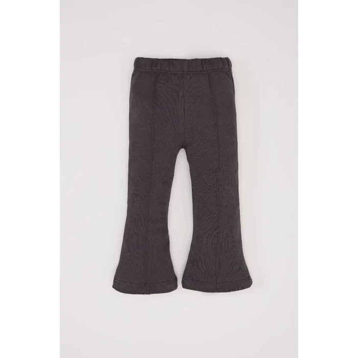 D7261 Bisiklet Yaka Baskılı Sweatshirt İspanyol Paça Alt 2li Takım