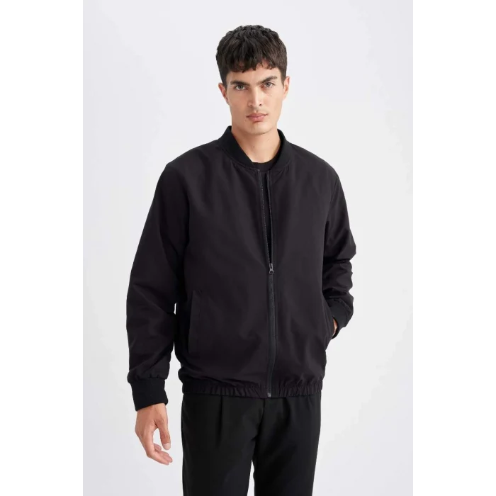 D7447 Su İtici Regular Fit Kolej Yaka Bomber Mont