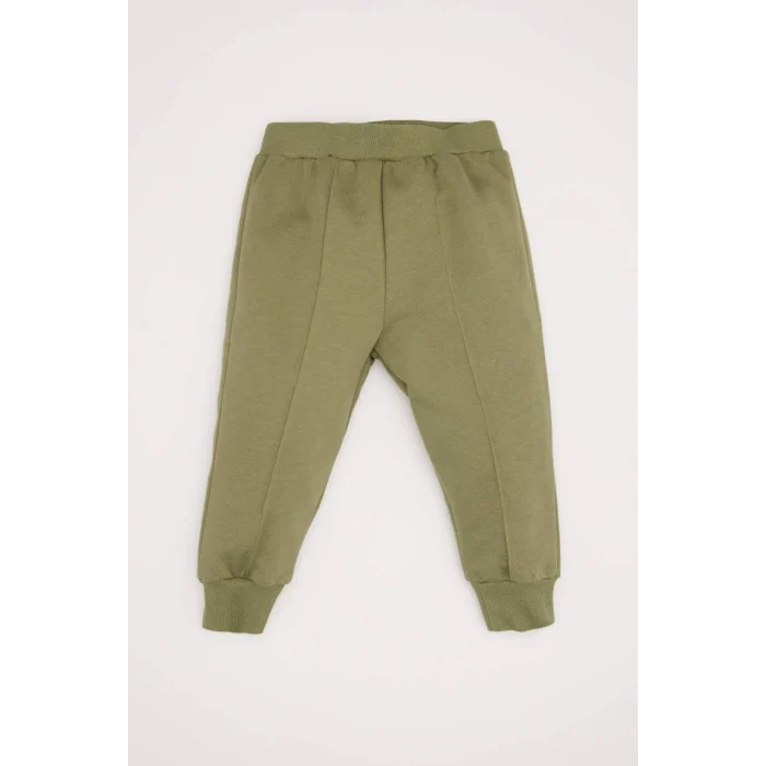 D7664 Erkek Bebek Bisiklet Yaka Baskılı Sweatshirt Beli Lastikli Eşofman Altı 2li Takım