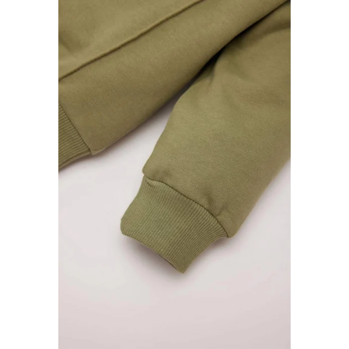 D7664 Erkek Bebek Bisiklet Yaka Baskılı Sweatshirt Beli Lastikli Eşofman Altı 2li Takım