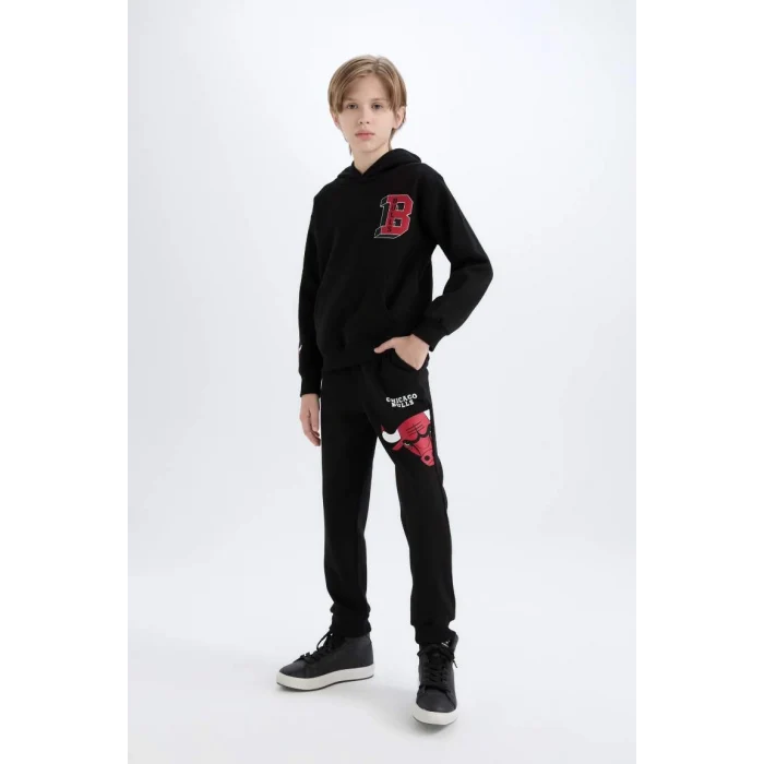 D8016 NBA Chicago Bulls Beli Paçası Lastikli Jogger Eşofman Altı